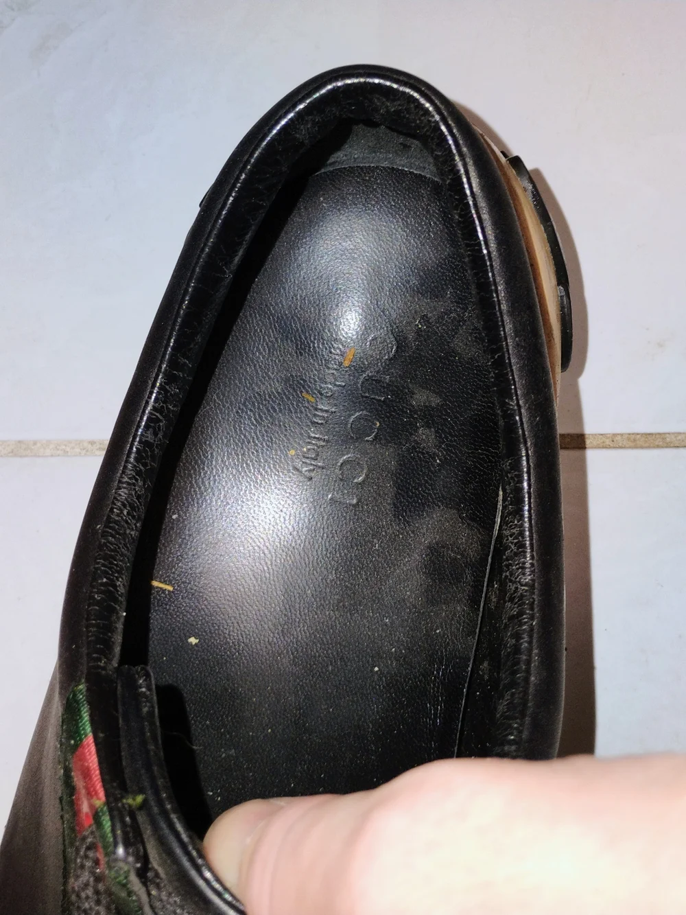 Gucci Boulevard Black Leather Web Strap Sneakers
